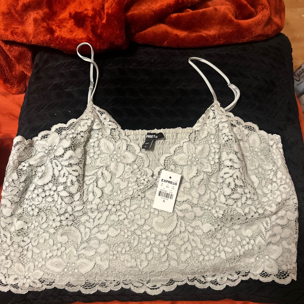 Express Lace Camisole - Light Gray